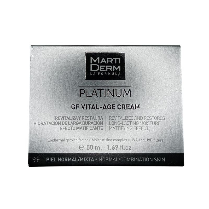 Martiderm GF Vital-Age Crema 50 ml para piel normal a mixta en FarmaLow caja lado a